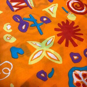 Cotton Fabric Colorful Abstract Orange Red Yellow Blue 6.3 Yards Vibrant Sewing